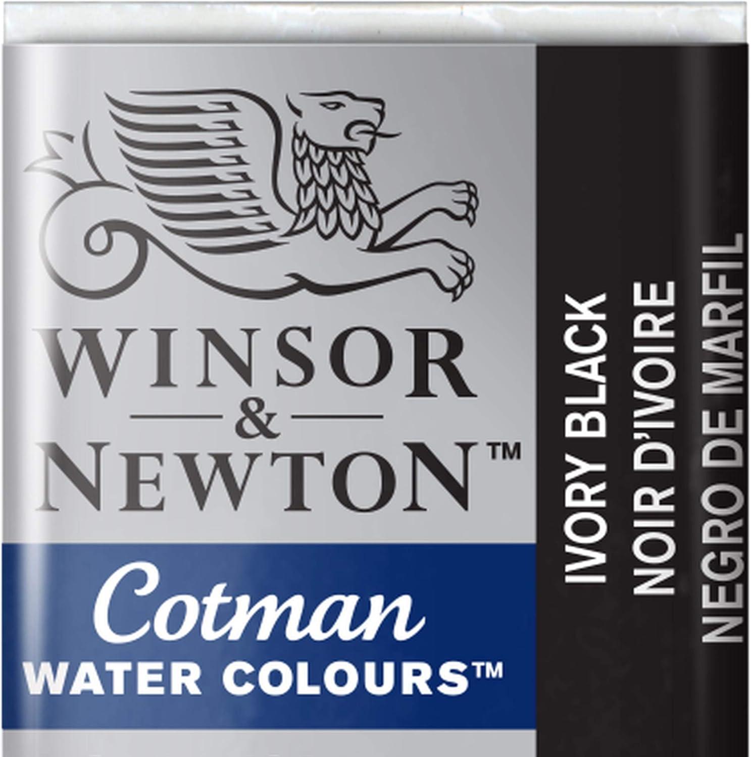 imageWinsor amp Newton Cotman Watercolor Paint Half Pan Alizarin Crimson HueIvory Black
