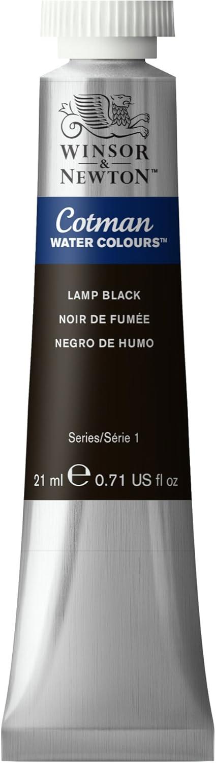 imageWinsor amp Newton Cotman Watercolor Paint Half Pan Alizarin Crimson HueLamp Black