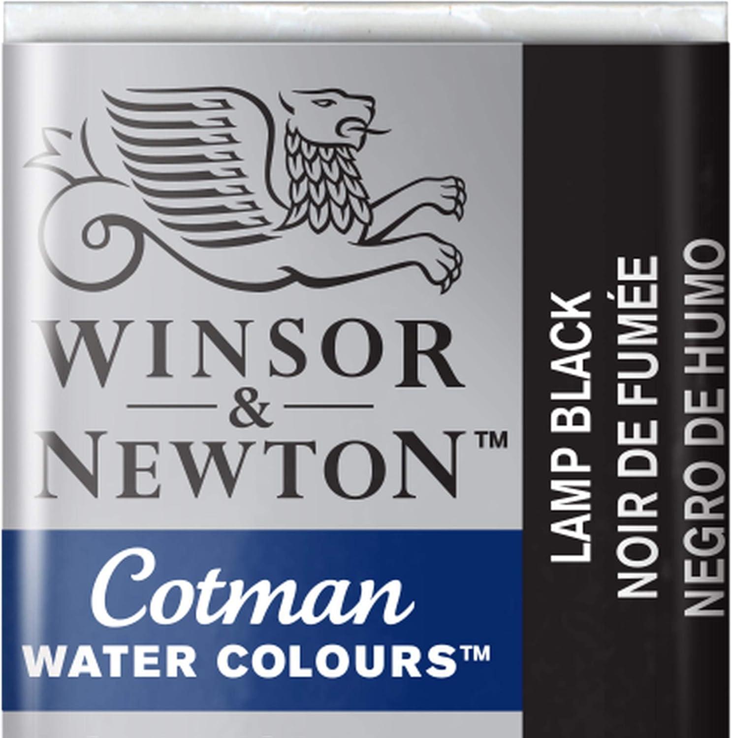 imageWinsor amp Newton Cotman Watercolor Paint Half Pan Alizarin Crimson HueLamp Black
