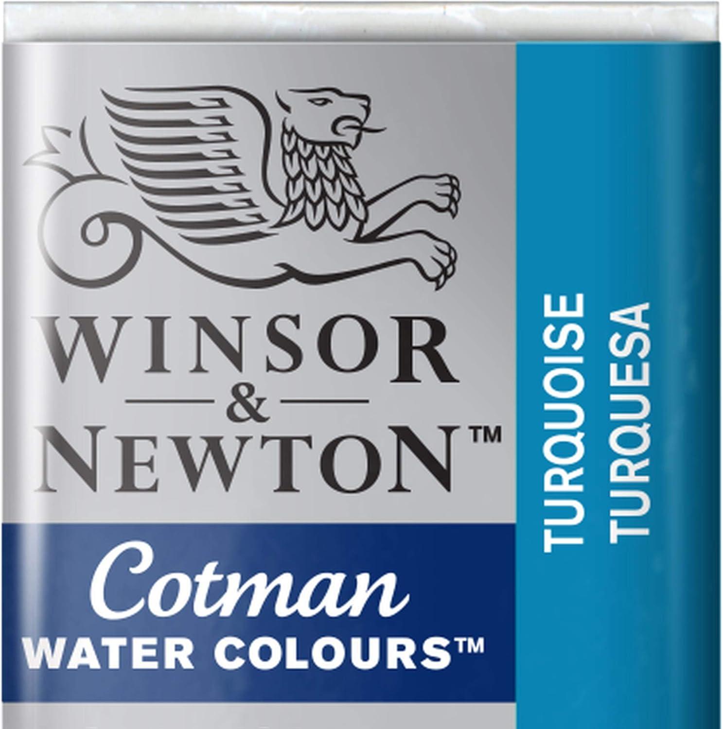 imageWinsor amp Newton Cotman Watercolor Paint Half Pan Alizarin Crimson HueTurquoise