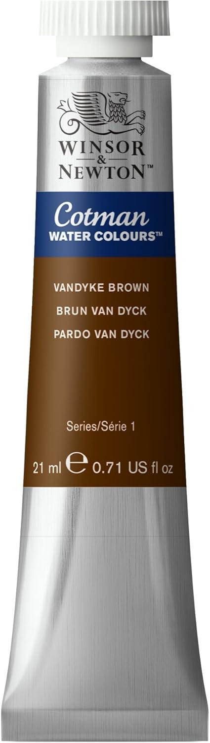 imageWinsor amp Newton Cotman Watercolor Paint Half Pan Alizarin Crimson HueVandyke Brown