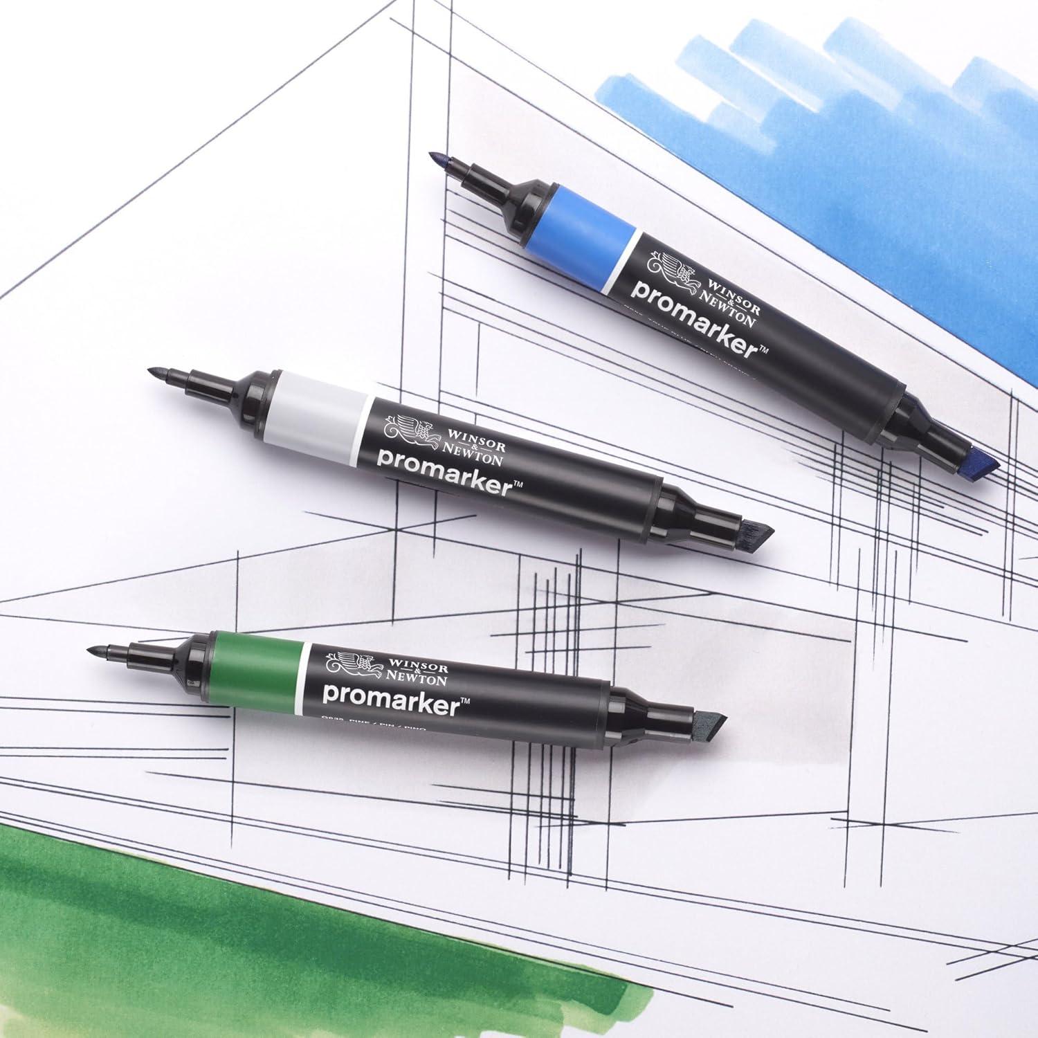 imageWinsor amp Newton ProMarker Watercolor Marker Alizarin Crimson HuePhthalo Green Yellow Shade