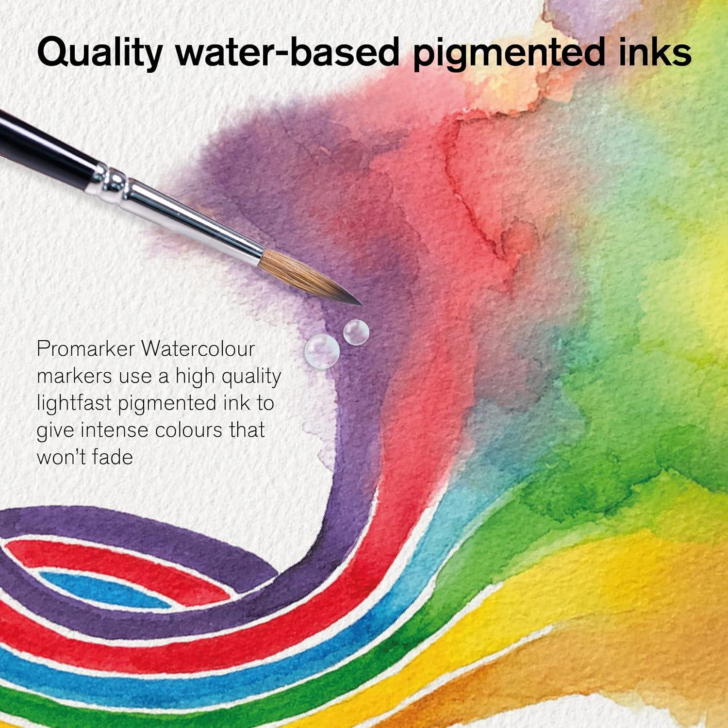 imageWinsor amp Newton ProMarker Watercolor Marker Set 24 Count Basic TonesFoliage Tones