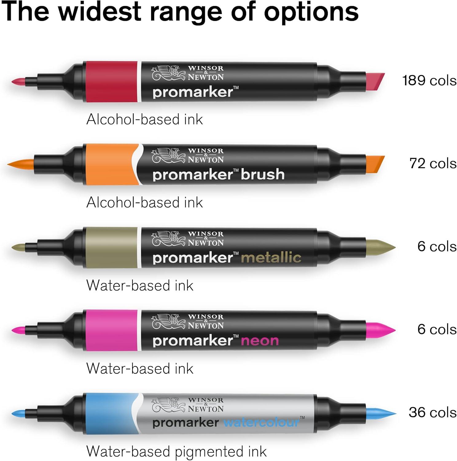 imageWinsor amp Newton ProMarker Watercolor Marker Set 24 Count Basic TonesLandscape Tones