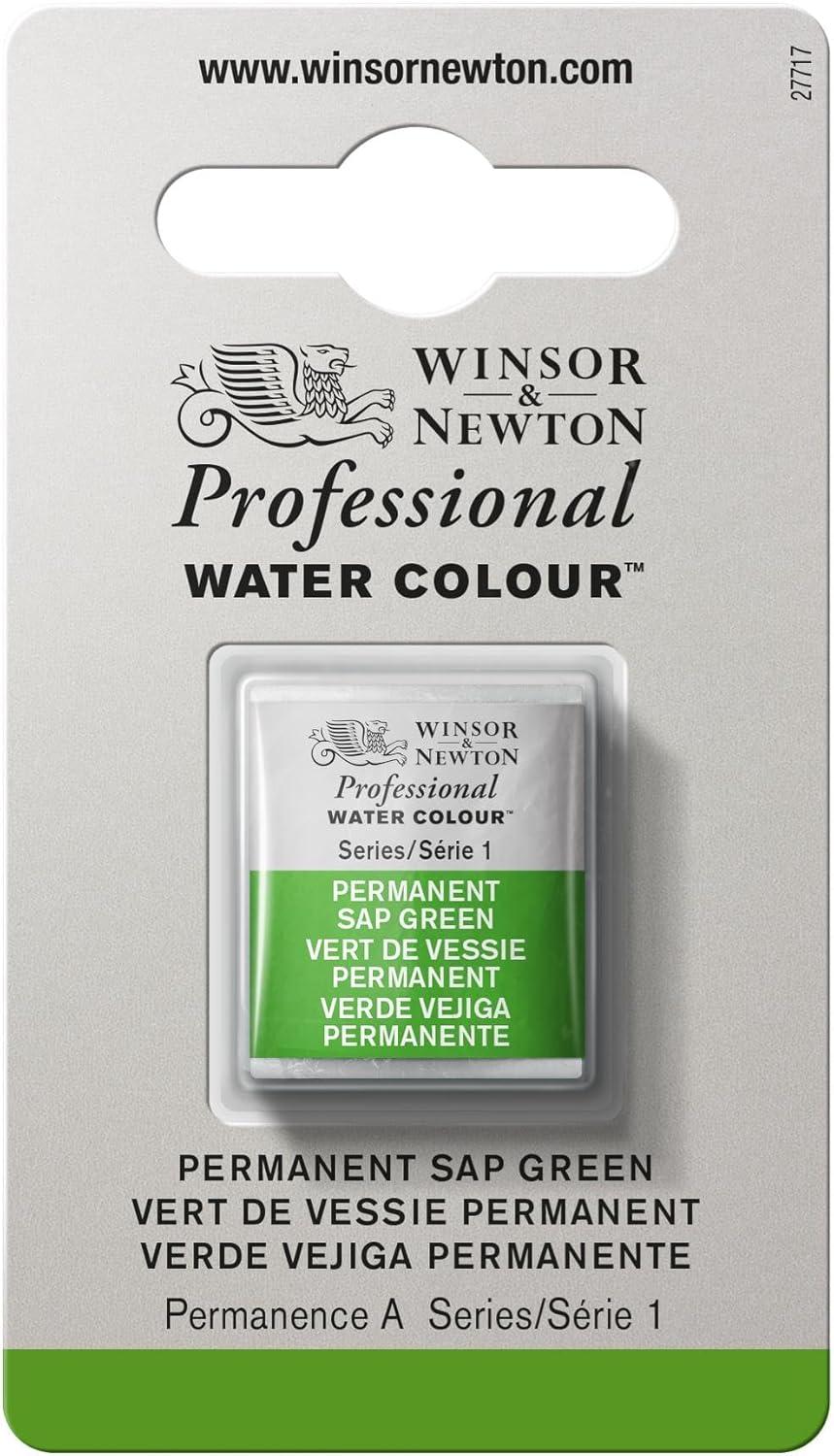 imageWinsor amp Newton Professional Watercolour Revival Collection Half Pan Tyrian PurplePermanent Sap Green