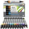 Winsor & Newton ProMarker Watercolor Marker Set, 24 Count, Basic Tones(Landscape Tones)