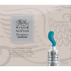 Winsor & Newton Designers’ Gouache Introductory 10-Tube Paint Set, 14ml,Blue,green,ivory,white(Introductory Set 10 x 14ml)