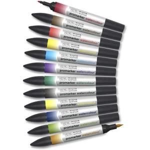 Winsor & Newton ProMarker Watercolor Marker Set, 24 Count, Basic Tones(Basic Tones)