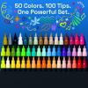 ARTISTRO 100 Dual Tip Acrylic Paint Markers, Paint Pens, Drawing Markers for Textile, Rock, Glass, Wood, Paper, Ceramic, Canvas, DIY – Art Supplies Kit for Kids and Adults (Brush + Fine)(50)