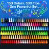 ARTISTRO 100 Dual Tip Acrylic Paint Markers, Paint Pens, Drawing Markers for Textile, Rock, Glass, Wood, Paper, Ceramic, Canvas, DIY – Art Supplies Kit for Kids and Adults (Brush + Fine)(150)