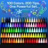 ARTISTRO 100 Dual Tip Acrylic Paint Markers, Paint Pens, Drawing Markers for Textile, Rock, Glass, Wood, Paper, Ceramic, Canvas, DIY – Art Supplies Kit for Kids and Adults (Brush + Fine)(100)