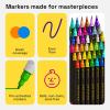 ARTISTRO 2 White Dual-Tip Fabric Markers – Fabric Decorating Kit – Permanent for Clothes – Acrylic Paint Pens for Sneakers, Bags, Shoes, Textile, Canvas, Sewing, Craft, DIY – Brush and Fine Tip(36)