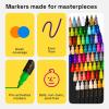 ARTISTRO 2 White Dual-Tip Fabric Markers – Fabric Decorating Kit – Permanent for Clothes – Acrylic Paint Pens for Sneakers, Bags, Shoes, Textile, Canvas, Sewing, Craft, DIY – Brush and Fine Tip(48)