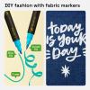 ARTISTRO 2 White Dual-Tip Fabric Markers – Fabric Decorating Kit – Permanent for Clothes – Acrylic Paint Pens for Sneakers, Bags, Shoes, Textile, Canvas, Sewing, Craft, DIY – Brush and Fine Tip(12)