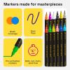 ARTISTRO 2 White Dual-Tip Fabric Markers – Fabric Decorating Kit – Permanent for Clothes – Acrylic Paint Pens for Sneakers, Bags, Shoes, Textile, Canvas, Sewing, Craft, DIY – Brush and Fine Tip(12)