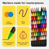 ARTISTRO 2 White Dual-Tip Fabric Markers – Fabric Decorating Kit – Permanent for Clothes – Acrylic Paint Pens for Sneakers, Bags, Shoes, Textile, Canvas, Sewing, Craft, DIY – Brush and Fine Tip(72)