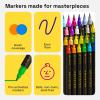 ARTISTRO 2 White Dual-Tip Fabric Markers – Fabric Decorating Kit – Permanent for Clothes – Acrylic Paint Pens for Sneakers, Bags, Shoes, Textile, Canvas, Sewing, Craft, DIY – Brush and Fine Tip(24)