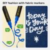 ARTISTRO 2 White Dual-Tip Fabric Markers – Fabric Decorating Kit – Permanent for Clothes – Acrylic Paint Pens for Sneakers, Bags, Shoes, Textile, Canvas, Sewing, Craft, DIY – Brush and Fine Tip(72)