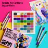 ARTISTRO 48 Acrylic Paint Markers – Paint Pens for Drawing, Brush + Fine Tips – For Fabric, Rock, Glass, Wood, DIY, Eggs – Art & Craft Supplies for Adults, Teens, Kids – Easter Basket Stuffers