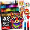 ARTISTRO 48 Acrylic Paint Markers – Paint Pens for Drawing, Brush + Fine Tips – For Fabric, Rock, Glass, Wood, DIY, Eggs – Art & Craft Supplies for Adults, Teens, Kids – Easter Basket Stuffers