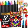 ARTISTRO 12 Acrylic Paint Markers – Paint Pens for Drawing – For Fabric, Rock, Glass, Wood, Molds – Arts & Crafts Gift for Adults, Teens, Kids, Classroom Must Haves & School Supplies