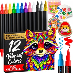 ARTISTRO 12 Acrylic Paint Markers – Paint Pens for Drawing – For Fabric, Rock, Glass, Wood, Molds – Arts & Crafts Gift for Adults, Teens, Kids, Classroom Must Haves & School Supplies