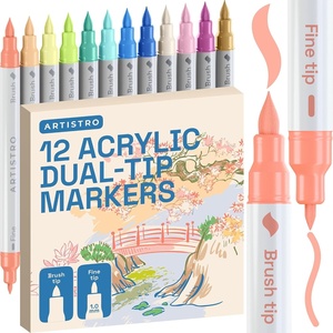 ARTISTRO 12 Pastel Acrylic Paint Markers – Paint Pens for Drawing – For Fabric, Rock, Glass, Wood, Molds – Arts & Crafts Gift for Adults, Teens, Kids, Classroom Must Haves & School Supplies