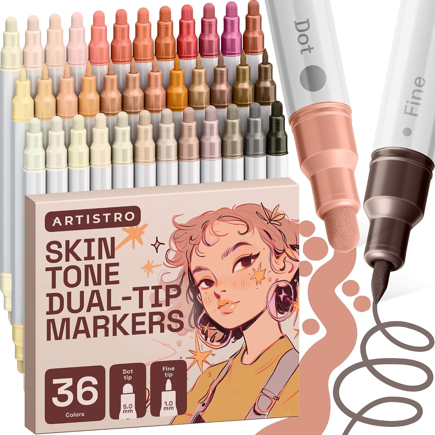 image:imageARTISTRO 12 Metallic DualTip Acrylic Paint Markers Paint Pens Set with Dot amp Fine Tips for Fabric Rock Glass Wood Coloring Books Arts amp Crafts Gift Classroom Must Haves amp School Supplies36
