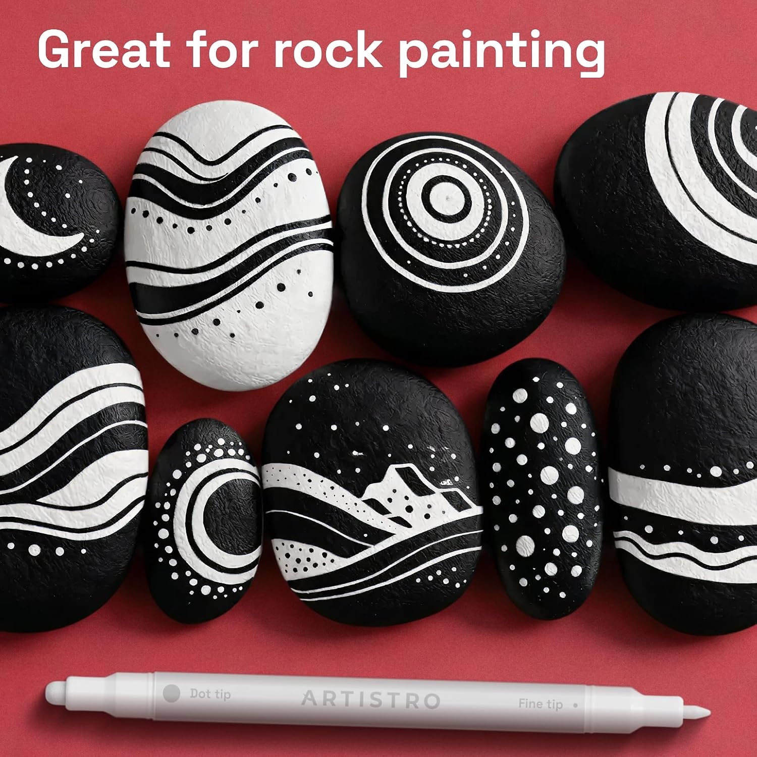 image:imageARTISTRO 12 Metallic DualTip Acrylic Paint Markers Paint Pens Set with Dot amp Fine Tips for Fabric Rock Glass Wood Coloring Books Arts amp Crafts Gift Classroom Must Haves amp School Supplies36