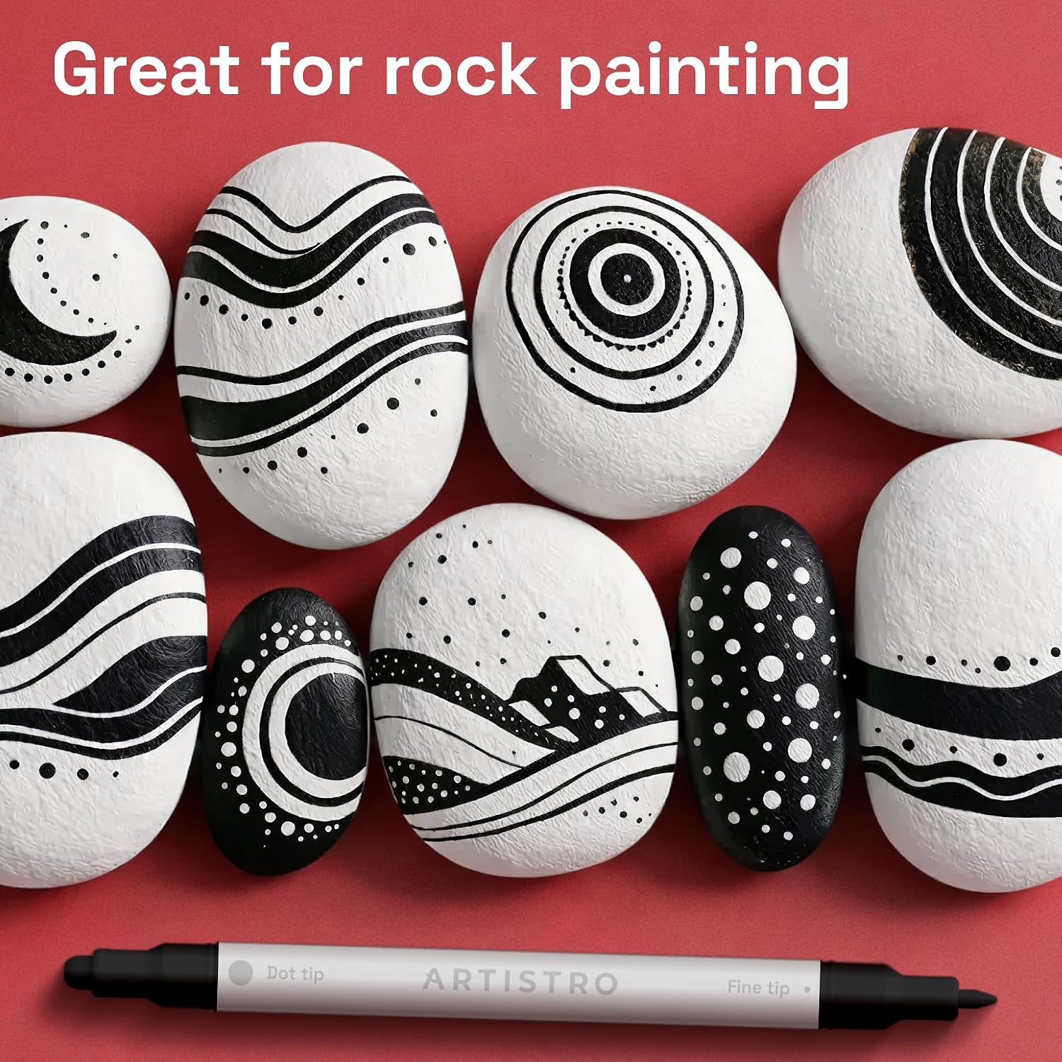 image:imageARTISTRO 12 Metallic DualTip Acrylic Paint Markers Paint Pens Set with Dot amp Fine Tips for Fabric Rock Glass Wood Coloring Books Arts amp Crafts Gift Classroom Must Haves amp School Supplies36