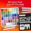 ARTISTRO 12 Metallic Dual-Tip Acrylic Paint Markers – Paint Pens Set with Dot & Fine Tips for Fabric, Rock, Glass, Wood, Coloring Books – Arts & Crafts Gift – Classroom Must Haves & School Supplies(48)