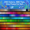 ARTISTRO 12 Metallic Dual-Tip Acrylic Paint Markers – Paint Pens Set with Dot & Fine Tips for Fabric, Rock, Glass, Wood, Coloring Books – Arts & Crafts Gift – Classroom Must Haves & School Supplies(240)
