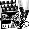 ARTISTRO 12 Metallic Dual-Tip Acrylic Paint Markers – Paint Pens Set with Dot & Fine Tips for Fabric, Rock, Glass, Wood, Coloring Books – Arts & Crafts Gift – Classroom Must Haves & School Supplies(36)