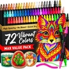 ARTISTRO 12 Metallic Dual-Tip Acrylic Paint Markers – Paint Pens Set with Dot & Fine Tips for Fabric, Rock, Glass, Wood, Coloring Books – Arts & Crafts Gift – Classroom Must Haves & School Supplies(72)
