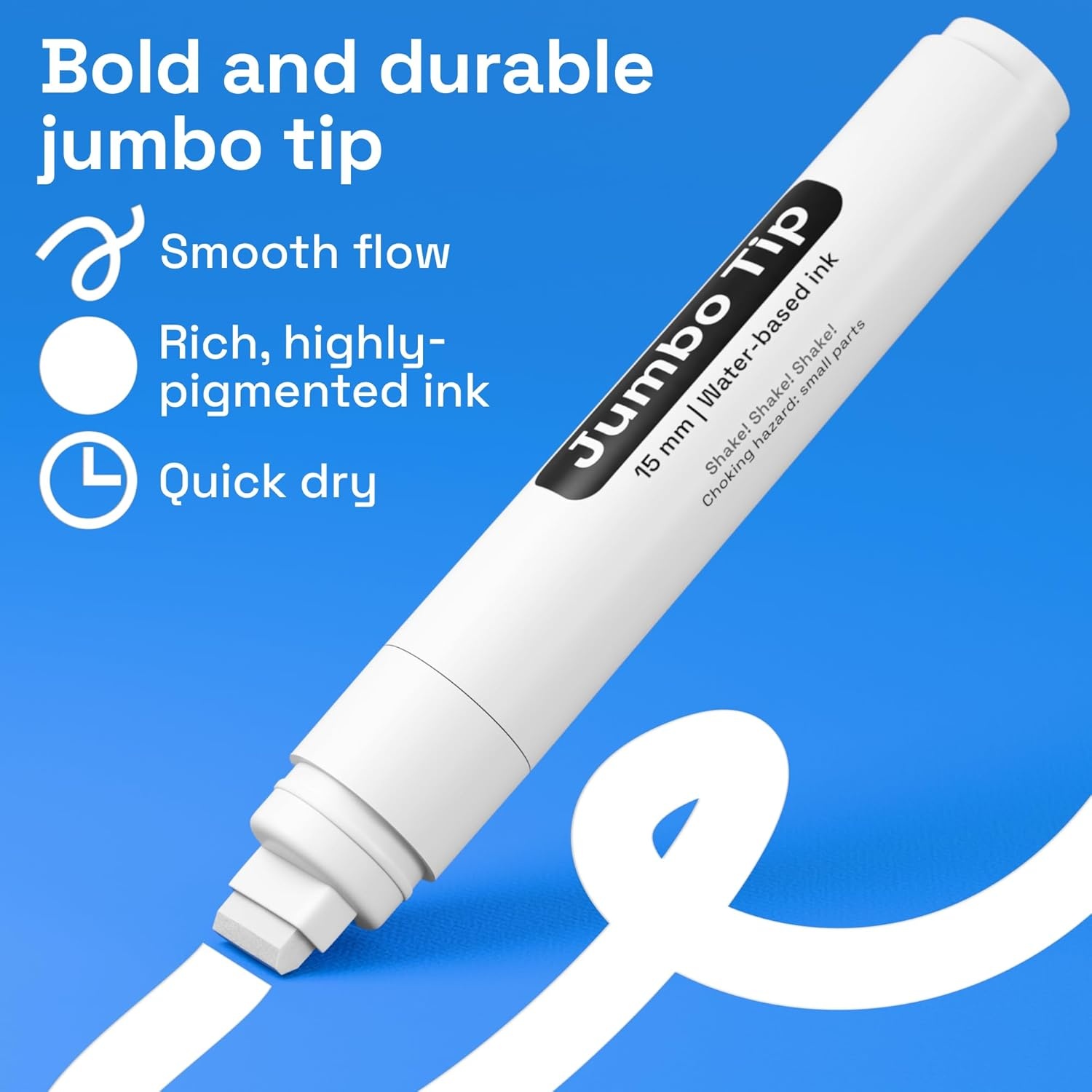 image:imageARTISTRO 5 Gold Paint Pen for Rock Glass Ceramic Wood Tire Fabric Metal Canvas Marking Painting Set of 5 Acrylic Paint Markers Waterbased Different TipsWhite