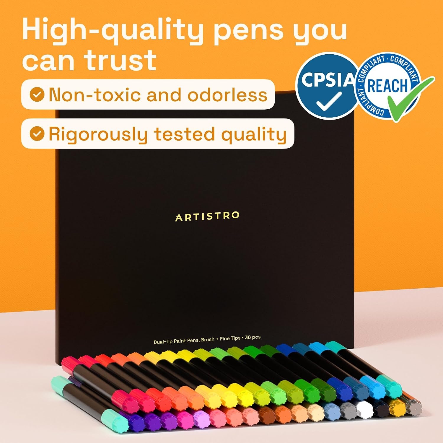 image:imageARTISTRO 72 Acrylic Paint Markers Paint Pens for Drawing For Fabric Rock Glass Wood Molds Arts amp Crafts Gift for Adults Teens Kids Classroom Must Haves amp School SuppliesMulticolor