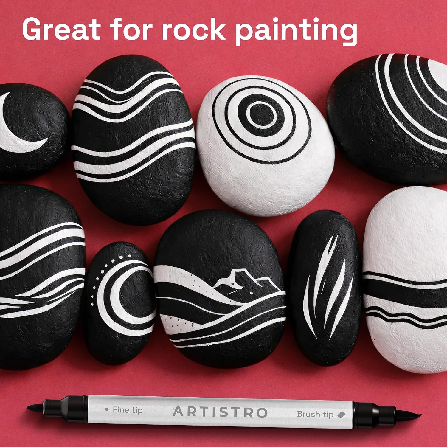 image:imageARTISTRO 72 Acrylic Paint Markers Paint Pens for Drawing For Fabric Rock Glass Wood Molds Arts amp Crafts Gift for Adults Teens Kids Classroom Must Haves amp School SuppliesBlack