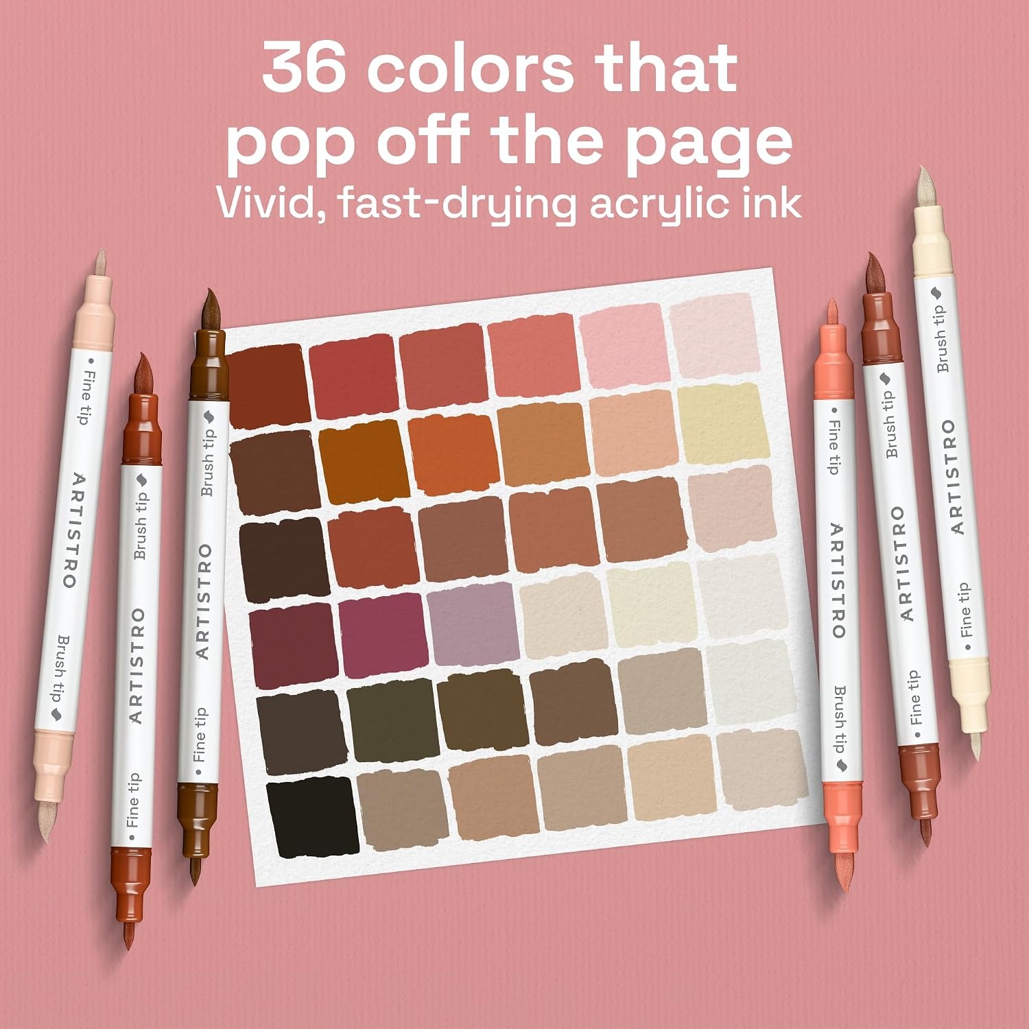 image:imageARTISTRO 72 Acrylic Paint Markers Paint Pens for Drawing For Fabric Rock Glass Wood Molds Arts amp Crafts Gift for Adults Teens Kids Classroom Must Haves amp School SuppliesSkin Tones