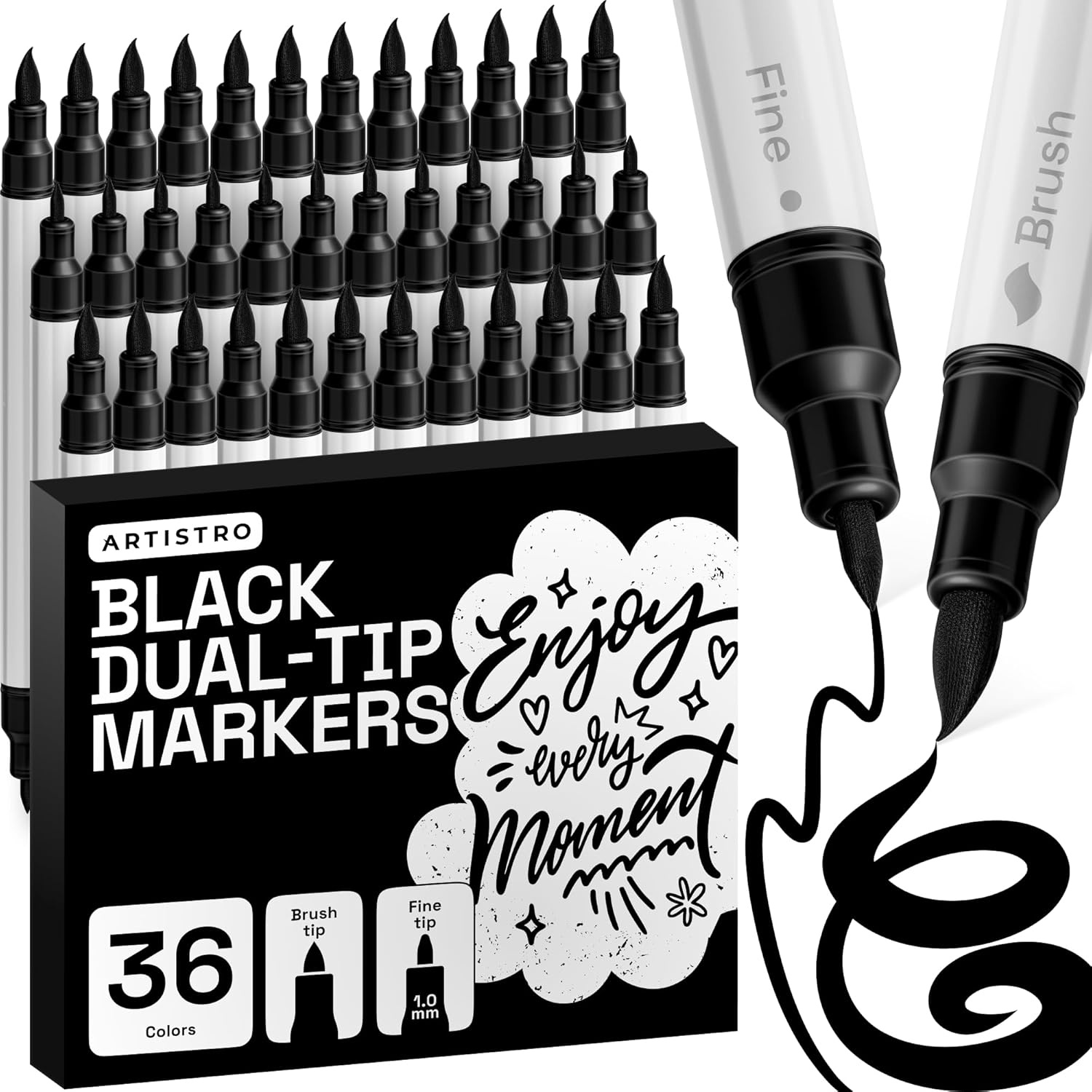 image:imageARTISTRO 72 Acrylic Paint Markers Paint Pens for Drawing For Fabric Rock Glass Wood Molds Arts amp Crafts Gift for Adults Teens Kids Classroom Must Haves amp School SuppliesBlack