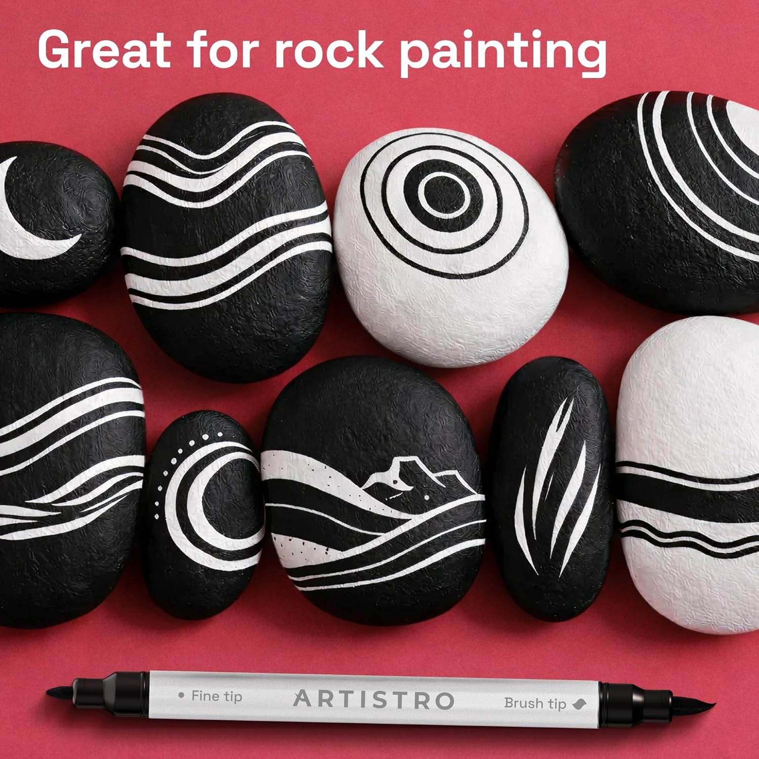 image:imageARTISTRO 72 Acrylic Paint Markers Paint Pens for Drawing For Fabric Rock Glass Wood Molds Arts amp Crafts Gift for Adults Teens Kids Classroom Must Haves amp School SuppliesBlack