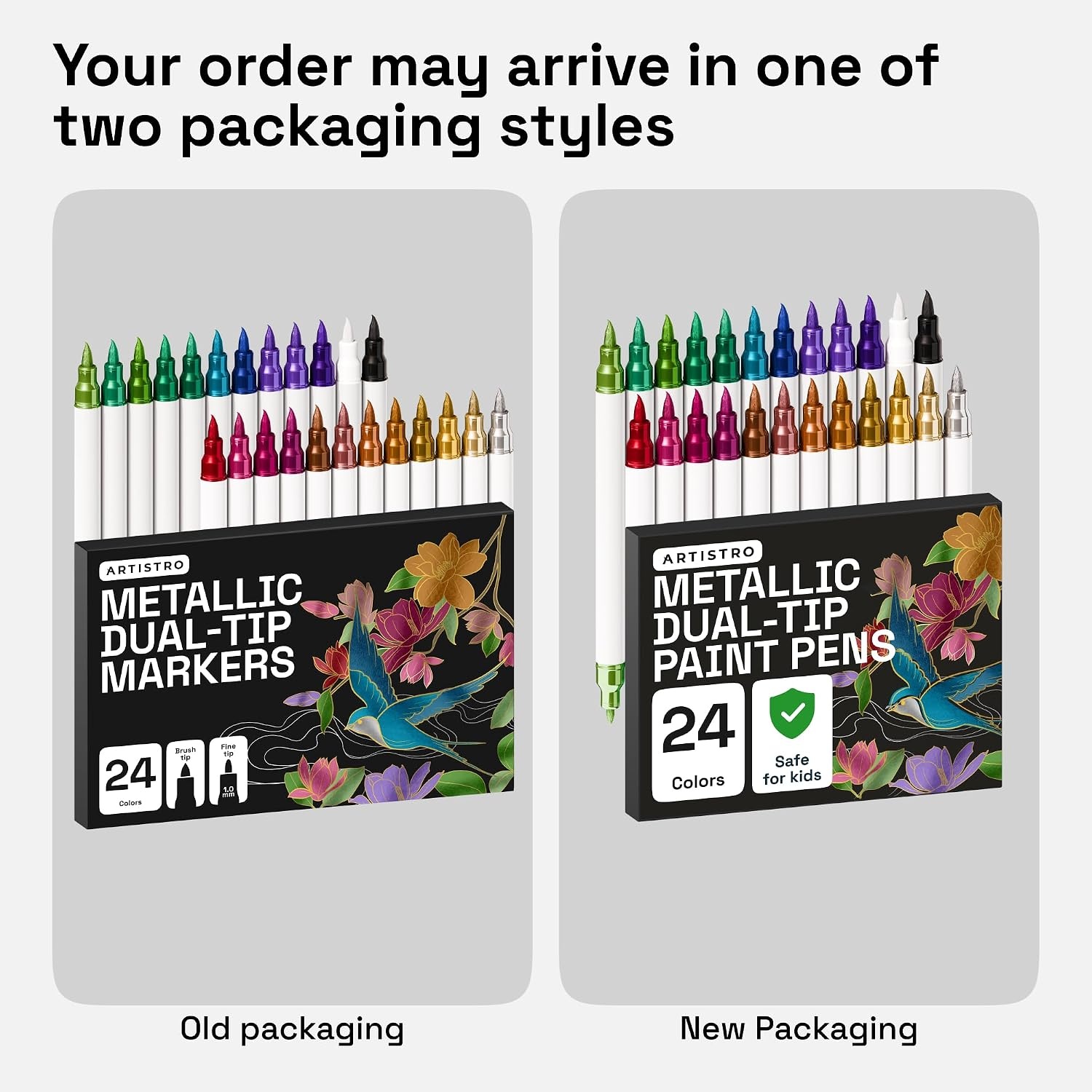 image:imageARTISTRO 72 Acrylic Paint Markers Paint Pens for Drawing For Fabric Rock Glass Wood Molds Arts amp Crafts Gift for Adults Teens Kids Classroom Must Haves amp School SuppliesMetallic
