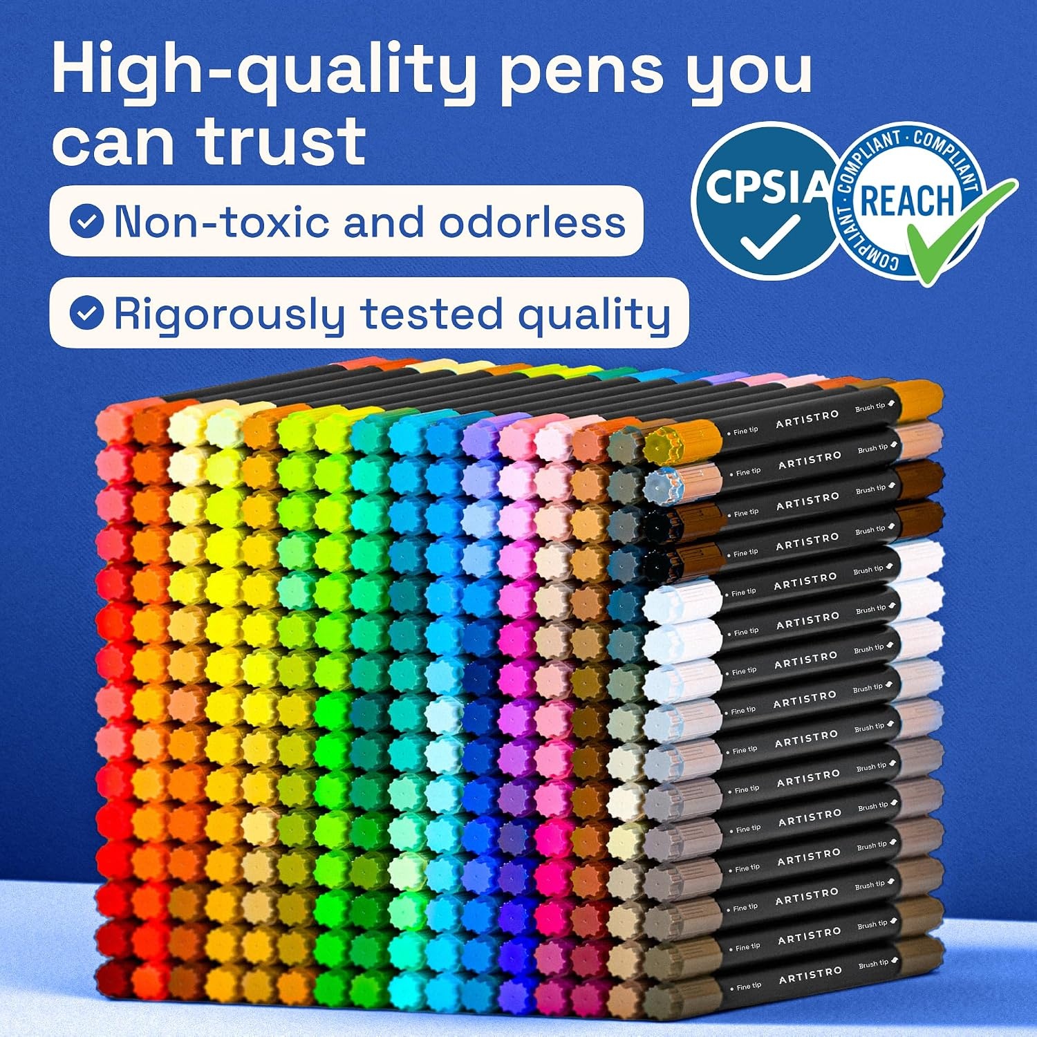 image:imageARTISTRO 72 Acrylic Paint Markers Paint Pens for Drawing For Fabric Rock Glass Wood Molds Arts amp Crafts Gift for Adults Teens Kids Classroom Must Haves amp School SuppliesMulticolor