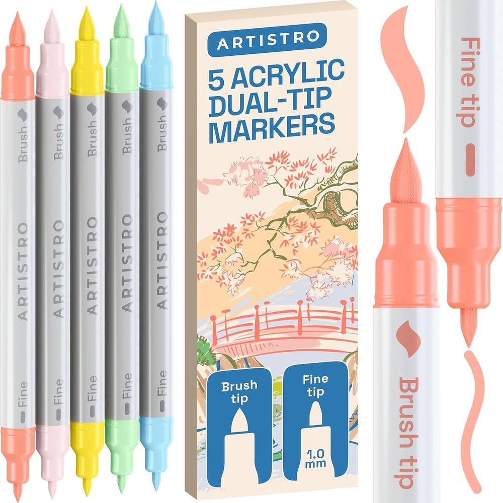 image:imageARTISTRO 72 Acrylic Paint Markers Paint Pens for Drawing For Fabric Rock Glass Wood Molds Arts amp Crafts Gift for Adults Teens Kids Classroom Must Haves amp School SuppliesPastel