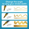 ARTISTRO 5 Gold Paint Pen for Rock, Glass, Ceramic, Wood, Tire, Fabric, Metal, Canvas, Marking, Painting – Set of 5 Acrylic Paint Markers Water-based – Different Tips(Gold)