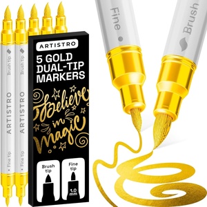 ARTISTRO 72 Acrylic Paint Markers – Paint Pens for Drawing – For Fabric, Rock, Glass, Wood, Molds – Arts & Crafts Gift for Adults, Teens, Kids, Classroom Must Haves & School Supplies(Gold)