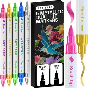 ARTISTRO 72 Acrylic Paint Markers – Paint Pens for Drawing – For Fabric, Rock, Glass, Wood, Molds – Arts & Crafts Gift for Adults, Teens, Kids, Classroom Must Haves & School Supplies(Metallic)
