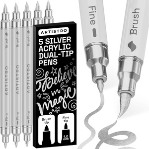 ARTISTRO 72 Acrylic Paint Markers – Paint Pens for Drawing – For Fabric, Rock, Glass, Wood, Molds – Arts & Crafts Gift for Adults, Teens, Kids, Classroom Must Haves & School Supplies(Silver)