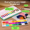ARTISTRO 24 Watercolors Paint Set – Vivid Colors in a Portable Box – Travel Watercolor Set with Complete Palette