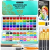 ARTISTRO 100 Watercolors Paint Set – Vivid Colors in a Portable Box – Travel Watercolor Set with Complete Palette