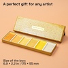 ARTISTRO Professional Metallic Watercolor Paint Set for Adults – 6 Pigment-Rich Gold Colors, XL Pans, ASTM-I Lightfastness, High Tinting Strength Watercolor Set for Professionals made by professionals